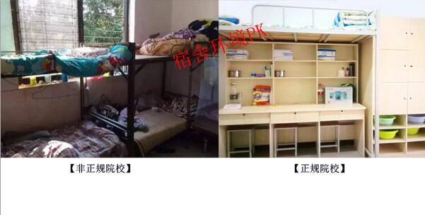 非正規院校與正規院校宿舍環境對比.jpg